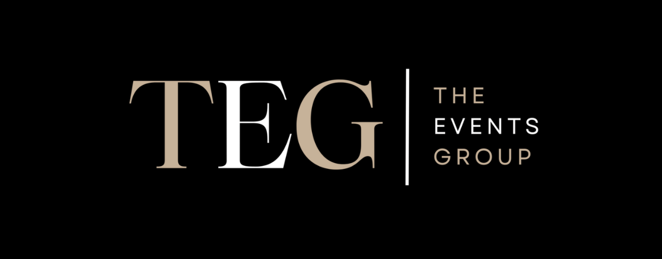 Lowe Rental logo alongside "TEG | The Events Group Association" on a black background.