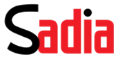 Bold red text spelling "Sadia" on a black background, representing the brand's logo.