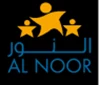 Bright yellow logo featuring three stylised figures, with blue text reading "AL NOOR" on a black background.