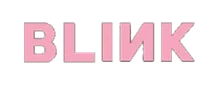 Bold pink text spelling "BLINK" on a transparent background, representing the fanbase of BLACKPINK.