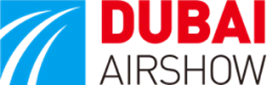 Red and blue logo featuring "DUBAI AIRSHOW" prominently displayed.