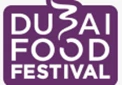 Purple logo featuring the text "Dubai Food Festival" with a stylised swirl above the words.