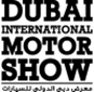 Bold black text displays "Dubai International Motor Show" on a white background.