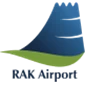 RAK Airport logo featuring a blue mountain silhouette and green landscape beneath the text "RAK Airport.