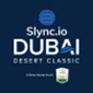 Slync.io logo with "Dubai Desert Classic" text on a dark blue background.