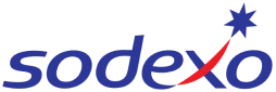 Sodexo logo featuring blue text with a red accent, set against a plain background.