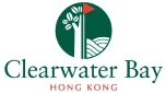 Clearwater Bay Golf and Country Club logo featuring green and red elements, with a tree and golf flag.