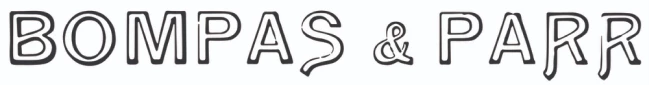 Bold, stylised text reads "BOMPAS & PARR" in black and white on a light background.