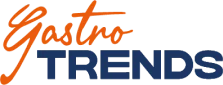 Gastro Trends logo featuring orange and blue text, representing a short-term rental service.