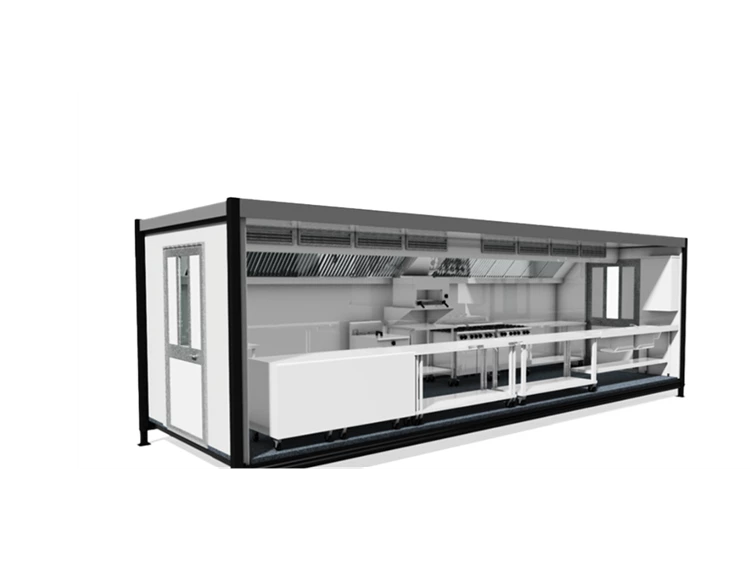 Modern kitchen design featuring white surfaces and a transparent structure, suitable for short-term rental.