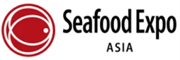 Red fish logo with black text reading "Seafood Expo Asia" on a white background.