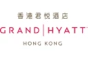 Grand Hyatt Hong Kong logo in pink and gold, set against a white background.