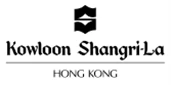 Kowloon Shangri-La logo in black text on a white background, featuring a stylised emblem above the name.