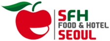 Red apple logo with a smiling face, accompanied by the text "SFH Food & Hotel Seoul.