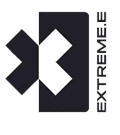 Black and white logo for Extreme E, featuring a stylised 'X' and the brand name.