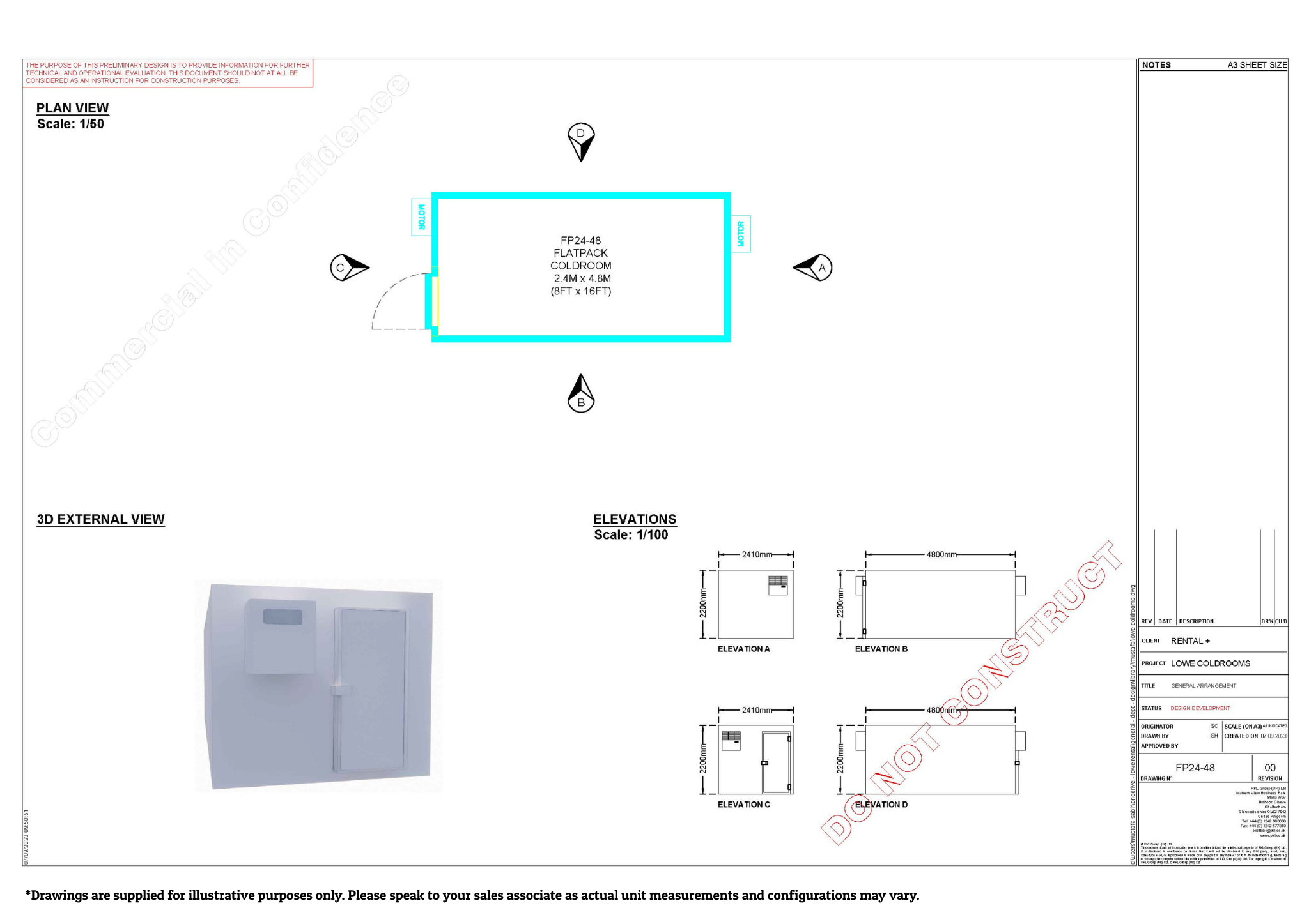 8 x 16 ft modular cold room design
