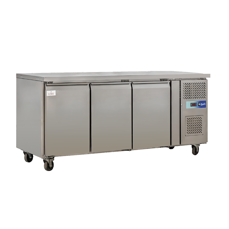 GN3 Stainless Steel Refrigerated Storage 3 Door Bench Chiller