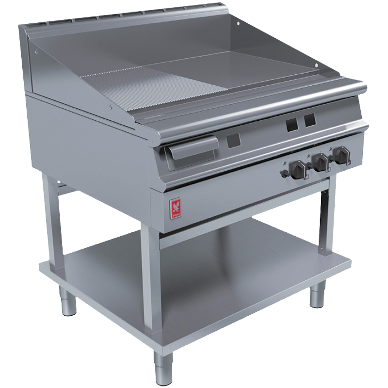 H91D Stainless Steel Half Ribbed Flat Plate Gas Griddle