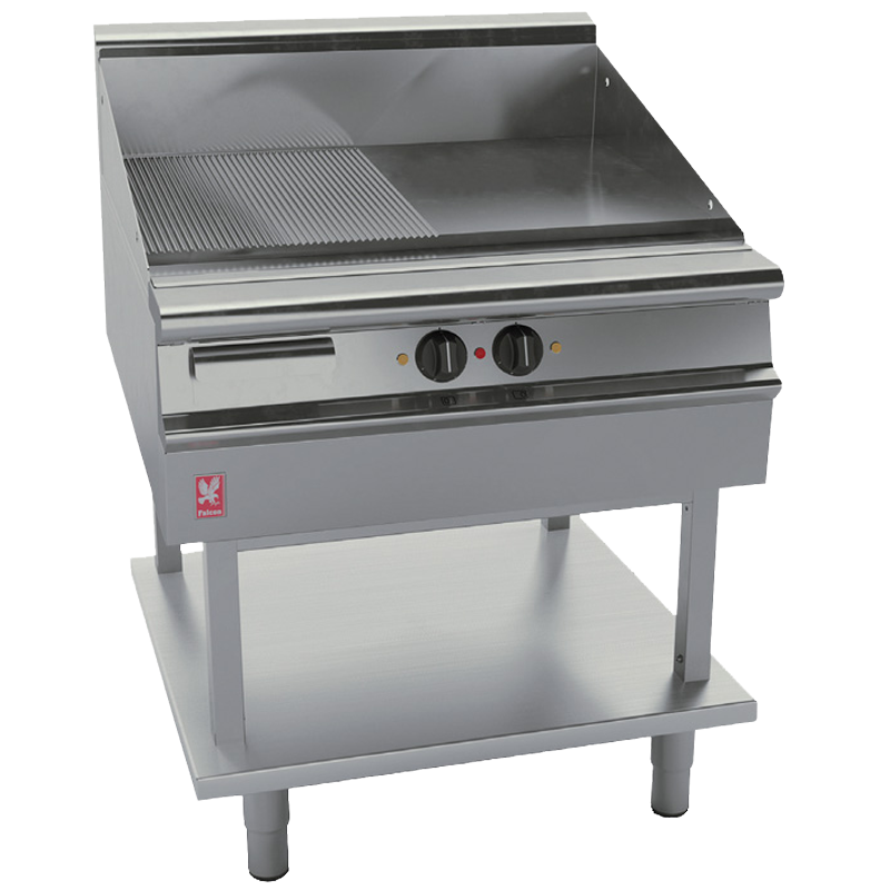 H91C Electrical Half Ribbed Stainless Steel Griddle