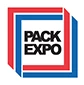 Logo featuring red, blue, and white frames with "PACK EXPO" prominently displayed in black text.