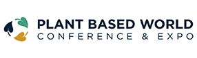 Logo for the Plant Based World Conference & Expo, featuring dark text on a light background.