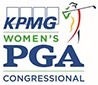 KPMG Women's PGA Congressional logo featuring a golfer in green, red, and blue colours.
