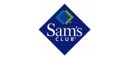 Sam's Club logo featuring a blue diamond shape with green and blue elements.