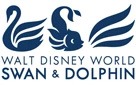 Walt Disney World Swan and Dolphin logo featuring blue swans and a dolphin design.