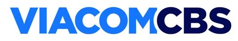 Bold blue "VIACOM" logo on a white background, representing the ViacomCBS brand identity.