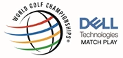 World Golf Championships logo featuring a multicoloured globe and Dell Technologies Match Play branding.